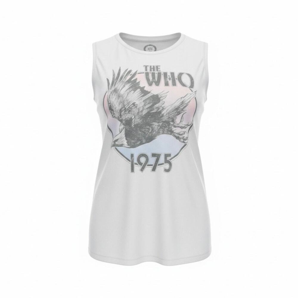 The Who 1975 Sleeveless Band Shirt Large White